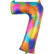Balloon Foil 34 Inch Rainbow Number 7 Foil