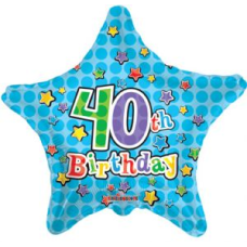 Balloon Foil 18 Inch Birthday 40th Star