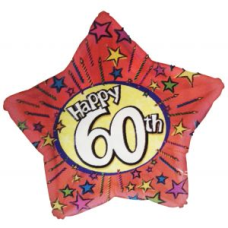 Balloon Foil 18 Inch Star Happy 60th Birthday