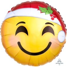 Balloon Foil 18 Inch Emoji Santa Hat Smile