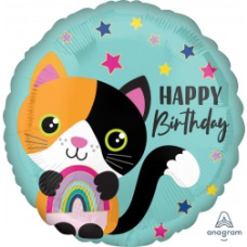 Balloon Foil 18 Inch Happy Birthday Cat