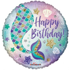 Balloon Foil 18 Inch Mermaid Happy Birthday