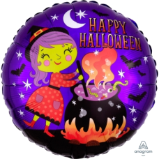 Balloon Foil 18 Inch Happy Halloween Witch