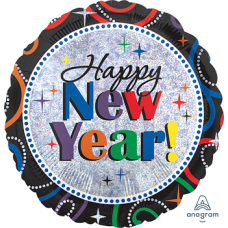 Balloon Foil 18 Inch Happy New Year Colourful