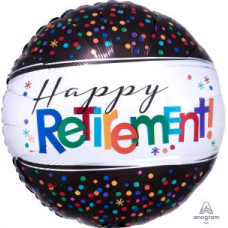 Balloon Foil 18 Inch Happy Retirement Dots