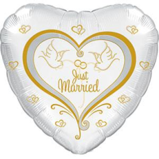 Balloon Foil 18 Inch Just Married Heart