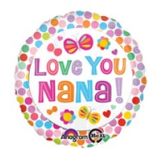Balloon Foil 18 Inch Love You Nana Butterfly