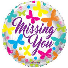 Balloon Foil 18 Inch Missing You Butterfly