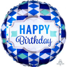 Balloon Foil 18 Inch Happy Birthday Tie Pattern