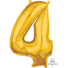 Balloon Foil 34 Inch Gold Number 4 