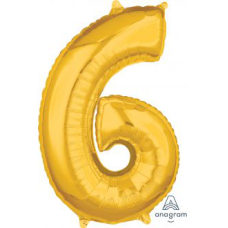 Balloon Foil 34 Inch Gold Number 6