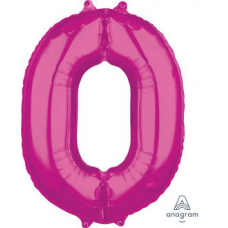 Balloon Foil 34 Inch Pink Number 0