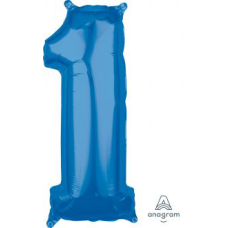 Balloon Foil 34 Inch Blue Number 1
