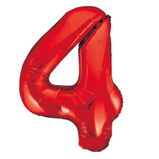 Balloon Foil 34 Inch Red Number 4 Foil