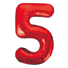 Balloon Foil 34 Inch Red Number 5 