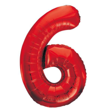 Balloon Foil 34 Inch Red Number 6 Foil