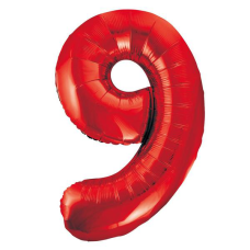 Balloon Foil 34 Inch Red Number 9 Foil