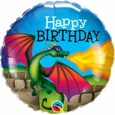 Balloon Foil 18 Inch Happy Birthday Mythical Dragon