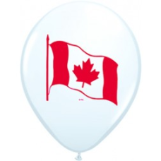 Balloon Latex 11 Inch Fashion Canada Flag White