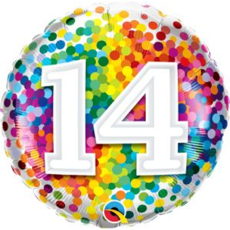 Balloon Foil 18 Inch 014 Rainbow Confetti