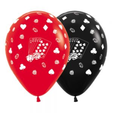 Balloon Latex 11 Inch Fashion Poker Red/Black