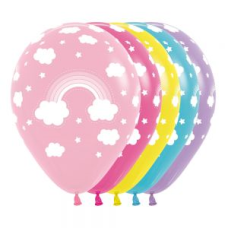 Balloon Latex 11 Inch Fashion Rainbows ASSORTED COLOURS