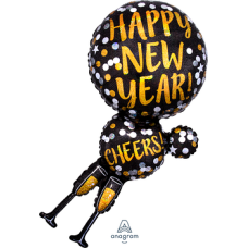 Balloon Foil Super Shape New Years Eve Cheers