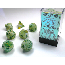 Dice Marble 7-Die Set Green/Dark Green