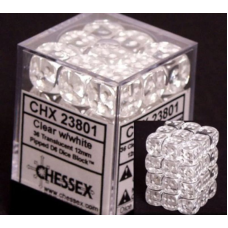 Dice Translucent 12mm clear/white