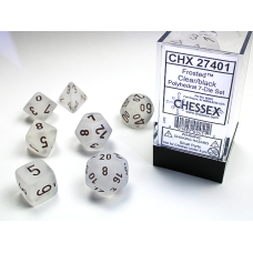 Dice Frosted 7-Die Set Clear/Black