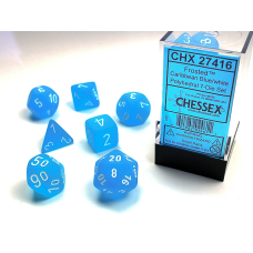 Dice Frosted 7-Die Set Caribbean Blue/White
