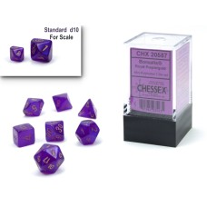 Dice Borealis Mini 7-Die Set Royal Purple/Gold Luminary™ 