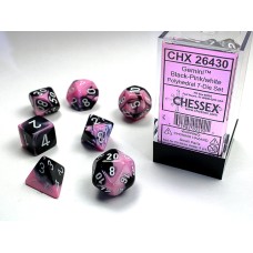 Dice Gemini 7-Die Set Black-Pink/White