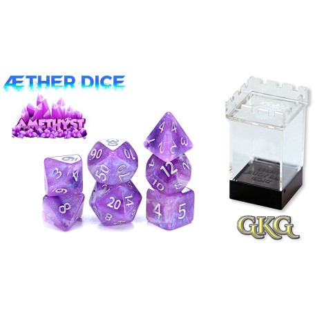 Dice Aether - Amethyst 7-Die Set Upgraded Case