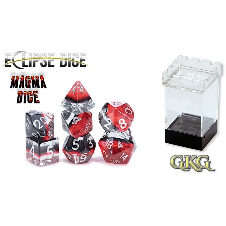 Dice Eclipse - Magma 7-Die Set Upgraded Case