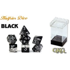 Dice Halfsies - Glitter Edition Black 7-Die Set Upgraded Case