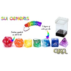 Dice Sui Generis - Rainbow! 7-Die Set Upgraded Case