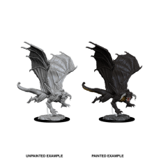 DND UNPAINTED MINIS WV8 YOUNG BLACK DRAGON
