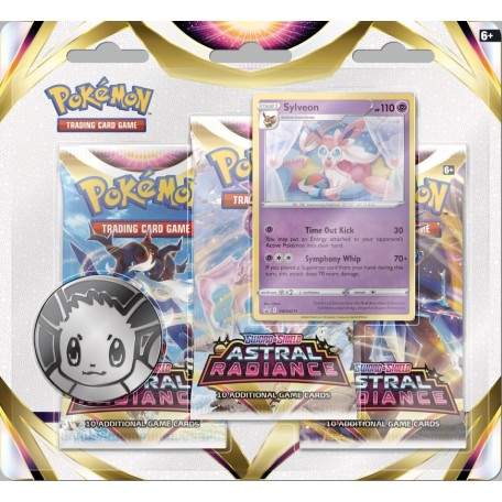 Pokemon Sword & Shield 10 Astral Radiance Sylveon 3Pk Blister  Pokemon Sword & Shield 10 Astral Radiance Sylveon 3Pk Blister